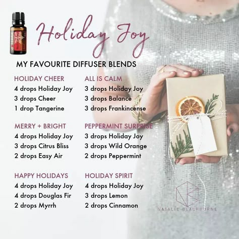 Doterra Holiday Joy Diffuser Blends, Holiday Joy Diffuser Blend, Natalie Blackburn, Holiday Joy Doterra, Cable Knit Skirt, Christmas Diffuser Blends, Doterra Oils Recipes, Doterra Diffuser, Doterra Diffuser Blends