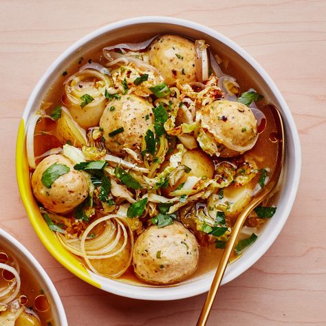 Vegetarian Matzo Ball Soup With Caramelized Cabbage Recipe | Bon Appétit Best Cabbage Recipe, Matzo Ball Soup Recipe, Matzo Ball, Matzo Ball Soup, Matzo Meal, Matzoh Ball, Passover Recipes, Cabbage Soup, Cabbage Recipes