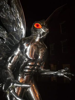 Mothman Statue – Point Pleasant, West Virginia - Atlas Obscura Insectoid Monster, Mothman Sightings, Point Pleasant West Virginia, Urban Myth, Modern Myth, Point Pleasant, True Nature, Art Reference Photos, West Virginia