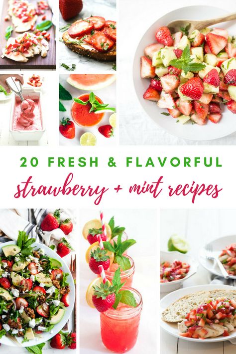 Strawberry Mint Recipes, Mint Recipes Fresh, Mint Desserts, Savory Sides, Mint Salad, Strawberry Mint, Mint Recipes, Mouthwatering Recipes, Recipe Binder