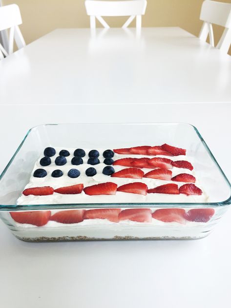 American Flag Cheesecake - The Healthy Happy Woman Flag Cheesecake, American Flag Dessert, Flag Desserts, Gluten Free Graham Crackers, Blueberry Syrup, Liquid Stevia, Happy Woman, Graham Cracker Crust, Cream Cheese Filling