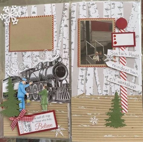 Santa's House, Polar Express, Scrapbooking Layouts, Reindeer, Elf, Scrapbooking, Layout