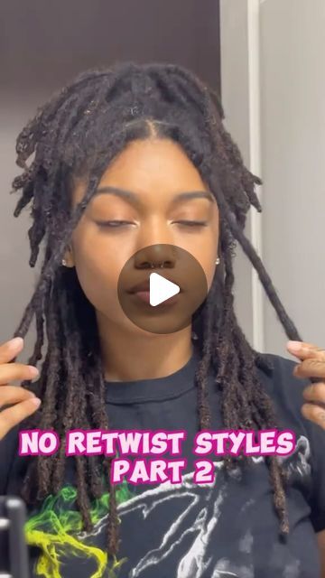 @locstylesforwomen on Instagram: "Here some no retwist styles y’all been looking for! 👏🏾👏🏾 @crownedbyseana  • • • • • #locstylesforwomen #locupdos #locdhaircommunity #locupdate #locdnotbound #loclife #womenwithlocs #naturalhair #dreadhead #locjourney #naturallocs #locstyles #loccommunity #locs #locd #locbae #locaholics #starterlocs #locdndope #locgang #dreads #locgoddess" Cute Easy Dread Hairstyles, Loc Hairstyles For Black Women No Retwist, Loc Styles On Old Retwist, No Retwist Hairstyles, Two Strand Twist On Locs Black Women, Dreadlock Hairstyles No Retwist, 4c Locs Hairstyles, Loc Styles For Party, Half Dreads Styles For Women White