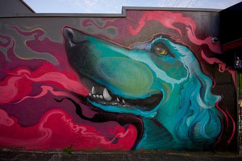 Dog Daycare Design, Dog Mural, Dog Graffiti, Nature Mural, Pet Station, Animal Noses, Dog Parks, Graffiti Artists, New Westminster