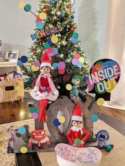 Inside Out Elf On The Shelf, Awesome Elf On The Shelf Ideas, Elf Activities, Xmas Elf, Elf Antics, Elf Fun, Elf Movie, Inside Out 2, Elf Ideas