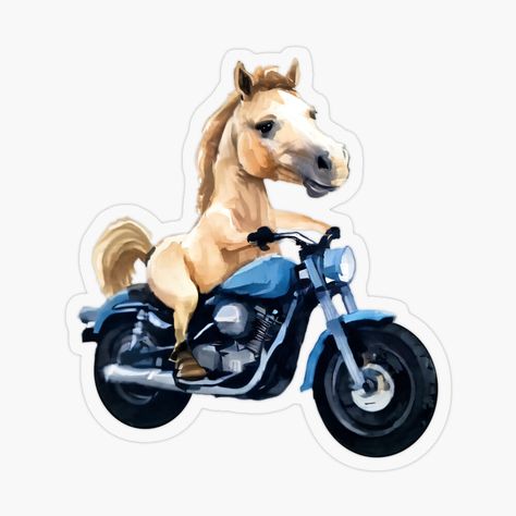 Get my art printed on awesome products. Support me at Redbubble #RBandME: https://www.redbubble.com/i/sticker/Cute-Smiling-Horse-Riding-a-Motorcycle-by-wolfer21/159968854.O9UDB?asc=u Smiling Horse, Riding A Motorcycle, Motorcycle Stickers, Creative Expressions, Sticker Art, Playful Design, Horse Riding, My Art, Awesome Products