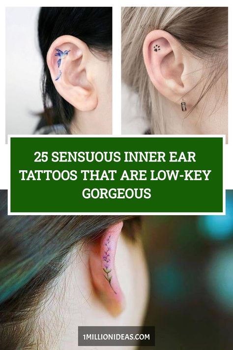 Brief Flashback History Even though ear tattoos are not as common as other body tattoos, they do have their own unique history.… In Ear Tattoo Ideas, Cute Inner Ear Tattoos For Women, Ear Tattoo Inner Simple, Ear Cartilage Tattoo, Ear Tattoo Inner Star, Behide Ear Tattoo, Ear Tattoo Healed, Tattoo Oreille, Cartilage Tattoo