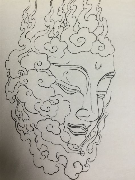 Buddha Tattoo Design, Tattoo Line, Buddha Tattoos, Tattoo Outline Drawing, Omerta Tattoo, Tattoo Zeichnungen, Buddha Tattoo, Japanese Drawings, Traditional Japanese Tattoos