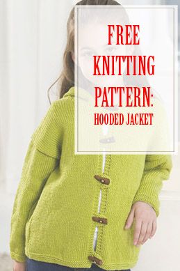 Hooded Jacket Free Knitting Pattern THUMP Hooded Sweater Pattern, Free Childrens Knitting Patterns, Knitted Crafts, Learn Knitting, Knitting Projects Free, Baby Cardigan Knitting Pattern Free, Kids Knitting Patterns, Knitting Patterns Free Sweater