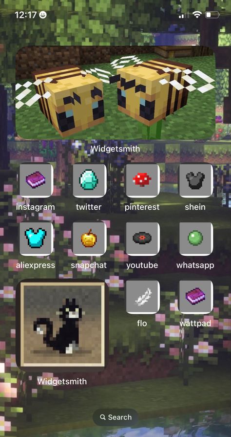 Minecraft Home Screen, Minecraft Phone Theme, Minecraft Home, Ipad Setup, Phone Customization, Game Wall, Phone Ideas, Homescreen Ideas, Iphone App Design