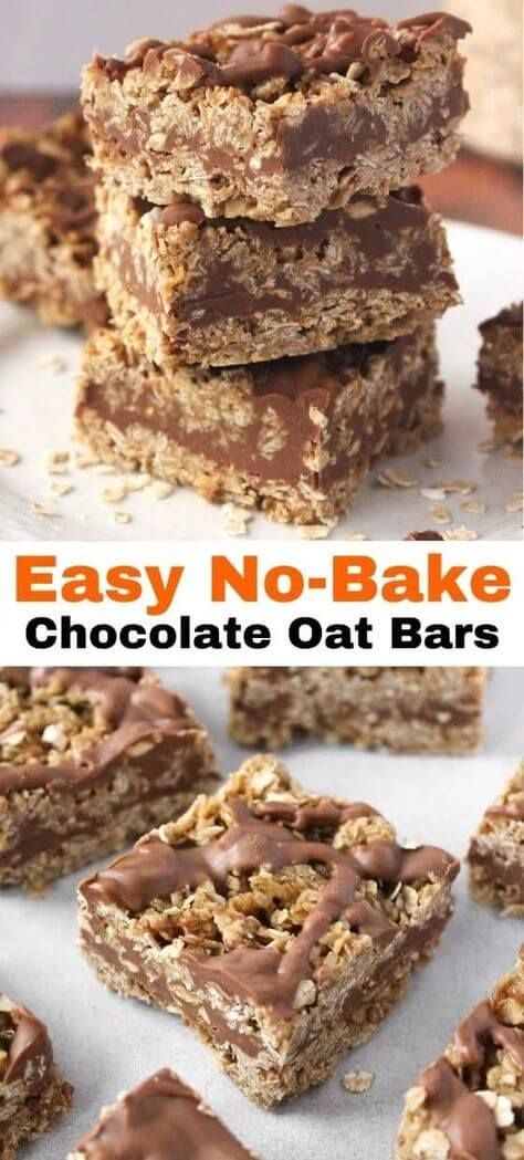 Easy No-Bake Chocolate Oat Bars - Top Recipes No Bake Oats And Chocolate Bars, Chocolate Oat Bars, Chocolate Oatmeal No Bake Cookies, No Bake Chocolate Oat Bars, No Bake Chocolate Oatmeal Cookies, Oatmeal Bars Healthy, Chocolate Oatmeal Bars, Rice Crispy Treats Recipe, Oatmeal Bars Recipes