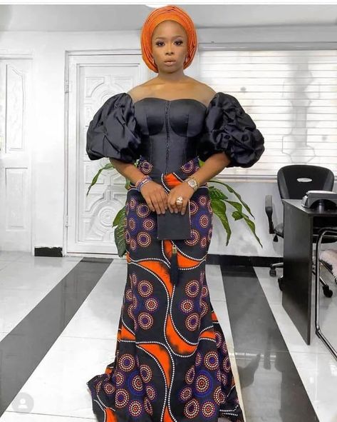 Ankara and chiffon Styles Ankara, Beautiful Ankara Styles, Ankara Short Gown Styles, Combination Fashion, Latest Ankara, Ankara Gown Styles, Latest Ankara Styles, African Maxi Dresses, Gown Styles