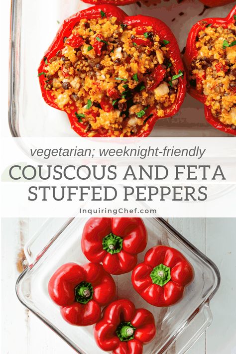 Stuffed Peppers Couscous, Vegetarian Recipes Feta, Stuffed Peppers With Couscous, Cous Cous Stuffed Bell Peppers, Stuffed Bell Peppers Couscous, Vegetarian Couscous Recipes, Lentil Stuffed Peppers, Breakfast Stuffed Peppers, Stuffed Peppers Vegetarian