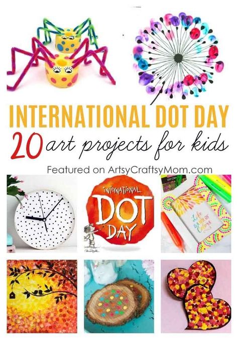 Dot Day Activities Art Projects, Peter Reynolds Art Projects, National Dot Day Ideas, Dot Day Activities Kindergarten, Kindergarten Makerspace, The Dot Art Projects, Dot Day Art Projects, Dot Day Art, Peter Reynolds