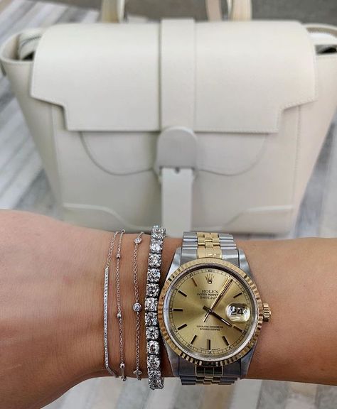 Diamond Bar Bracelet, Bracelets Outfit, Rolex Datejust Ii, Used Rolex, Rolex Watches Women, Rolex Women, Station Bracelet, Gold Rolex, Rolex Watches For Men