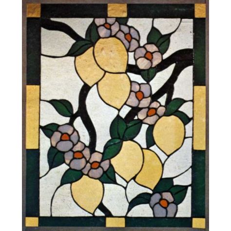 Stained Glass Painting, Tree Mosaic, Glass Trees, Glass Painting Patterns, Glass Paintings, Stained Glass Projects, Lemon Tree, Edible Plants, Window Painting