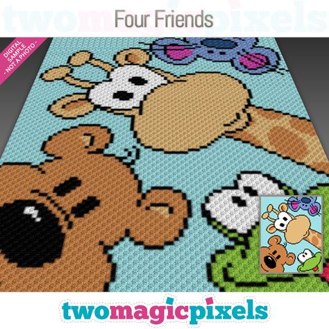 Cross Stitch Knitting, Friends Crochet, Sc Crochet, Four Friends, Crochet Graph, Corner To Corner Crochet, Graph Design, C2c Crochet, Hand Crochet Baby Blanket