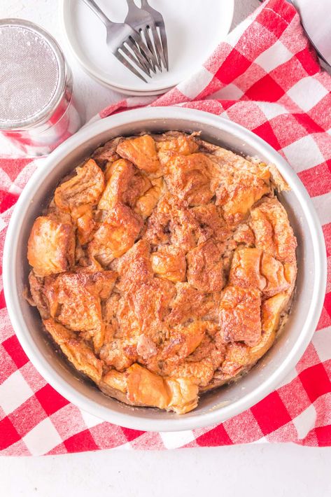 Ninja Foodi French Toast Casserole Easy Ninja Foodi Recipes, Basic French Toast, Ninja Foodi Recipes, Croissant French Toast, French Toast Casserole Easy, French Bread Loaf, The Best Breakfast, Stale Bread, Spanish Rice