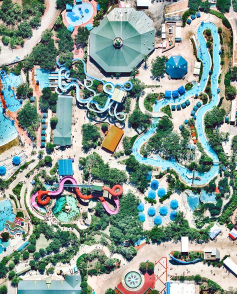 Amusement Park Plan, Theme Park Planning, Water Park Rides, Water Village, Resort Design Plan, Water Theme Park, Best Amusement Parks, Coaster Ideas, Planet Coaster