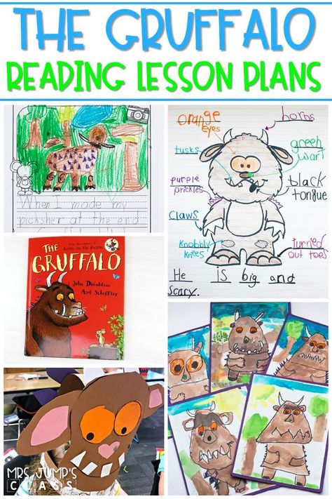 The Gruffalo lesson plans for K-2. Engaging 5-day lesson plans with differentiated reading response, vocabulary, sentence study, and a craft for this fun story! #thegruffalo #readinglessonplans #thegruffalolessonplans Preschool November, Gruffalo Activities, Fall Videos, November Preschool, Homeschool Coop, Reading Readiness, Building Character, Felt Boards, Julia Donaldson