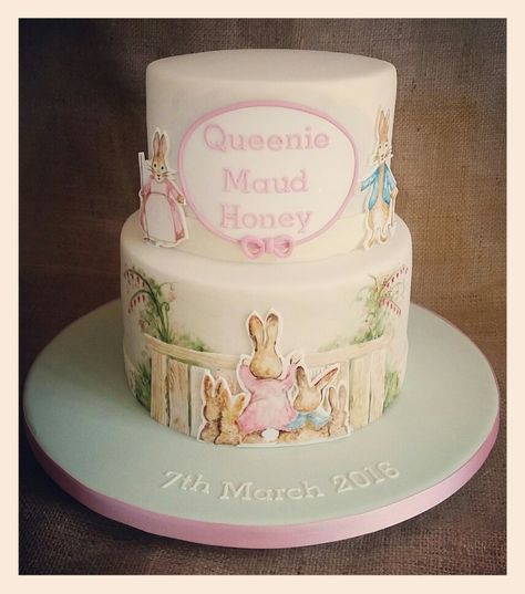 Beatrix Potter Flopsy Bunny christening cake. Flopsy Bunny Cake, Lily Cake, Flopsy Bunny, Peter Rabbit Cake, Rabbit Cake, Bunny Cake, Christening Cake, Beatrix Potter, Peter Rabbit