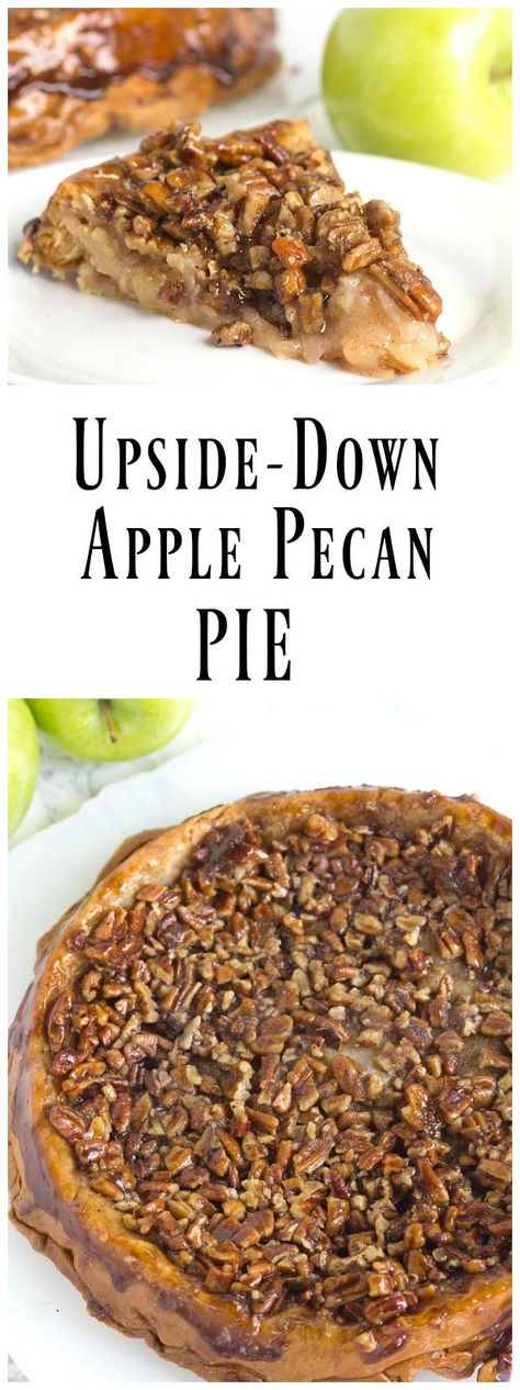 A truly unique recipe for Upside Down Apple Pecan Pie - everyone loves this fall pie recipe! Thanksgiving Dinner Menu List, Fall Pies Recipes, Award Winning Pies, Apple Pecan Pie, Southern Thanksgiving, Pecan Pies, Menu List, Thanksgiving Dinner Menu, Apple Pie Recipe