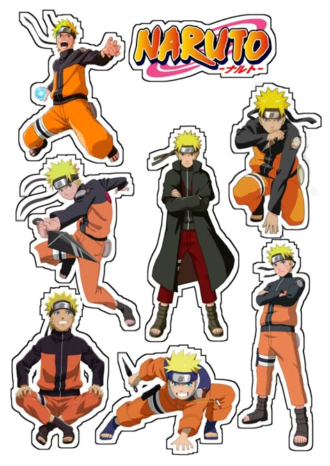 Naruto Topper Printable, Naruto Stickers Printable, Naruto Stickers, Ada Design, Bolo Naruto, Naruto Birthday, Personalised Gifts Diy, Naruto Vs Sasuke, Naruto Vs