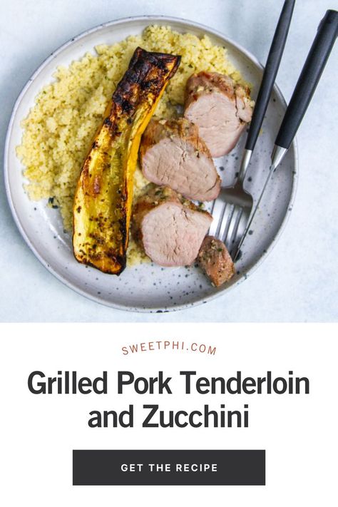 This healthy and delicious grilled pork tenderloin and zucchini recipe is perfect for a dinner everyone will love. Tender pork is grilled to perfection with a delicious garlicky marinade and grilled alongside zucchini. Find this pork tenderloin recipe on the blog! Meal Planning Recipes Healthy, Marinated Pork Tenderloin, Pineapple Pork Chops, Wisconsin Food, Parmesan Crusted Pork Chops, Easy Pulled Pork, Pork Seasoning, Pork Recipes For Dinner, Pork Tenderloin Recipe