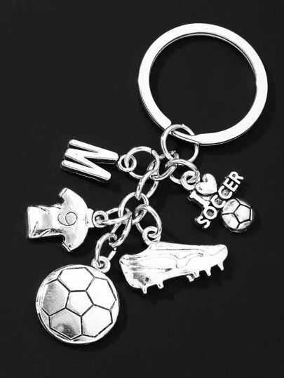 Silver Keychain, Letter Charm, Charm Keychain, Letter Charms, Keychains, Gifts For Mom, Soccer, Basketball, Women Accessories