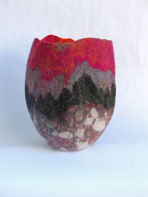 Art Felting, Felt Vessels, Felted Vessels, Felt Basket, Felt Cushion, Felted Bowls, Craft Books, Wet Felting Projects, Felt Pictures