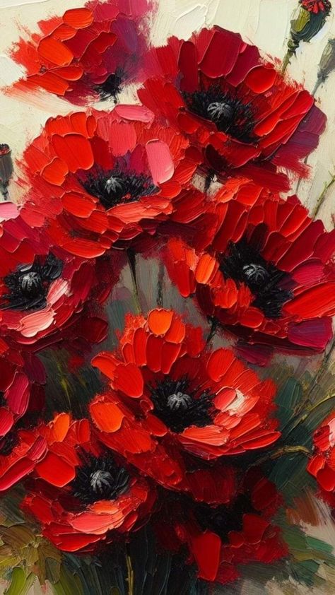 Poppies Acrylic Painting, Painting Poppy Flowers, Poppy Flower Painting, Piskel Art, Abstract Flower Art, Flower Painting Canvas, Poppy Painting, Poppy Flowers, Nature Art Painting