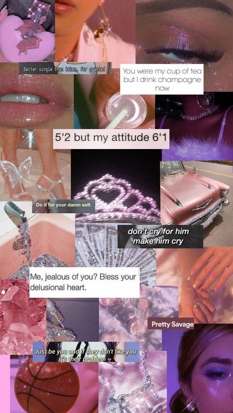 Baddie Collage Wallpaper Aesthetic, Baddie Wallpaper Aesthetic Pink, Cute Baddie Backgrounds, Badie Wallpaper Aesthetic, Pink Baddie Aesthetic Pictures, Baddie Wallpapers Iphone, Baddie Vibes Wallpaper Quotes, Aesthetic Savage Wallpaper, Savage Pfp Aesthetic