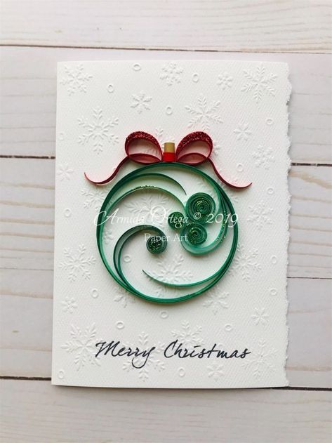 Paper Quilled Christmas Cards, Paper Quilling Christmas Cards, Christmas Quilling Ideas, Quilling Christmas Cards, Quilled Christmas Cards, Quilled Christmas Ornaments, Diy Quilling Christmas, Handcrafted Christmas Cards, Quilled Christmas