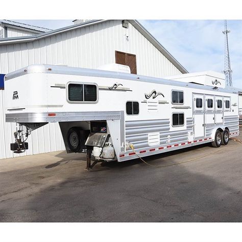 2006 Platinum 4 Horse Trailer 13' Living Quarter with Bunk Beds Horse Trailer Living Quarters, Livestock Trailers, Camping Usa, Dream Things, Future Trucks, Dream Farm, Rodeo Horses, Trailer Living, Dream Horse