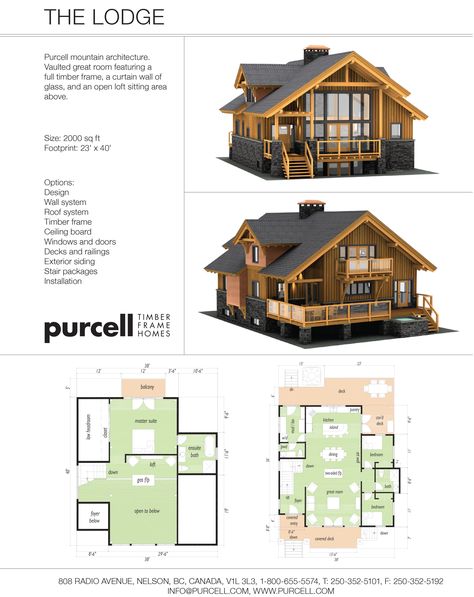 Timber Frame House, Pelan Rumah, Eksterior Modern, Cabin House Plans, Timber Frame Homes, Cottage Plan, Timber House, Log Home, House Blueprints