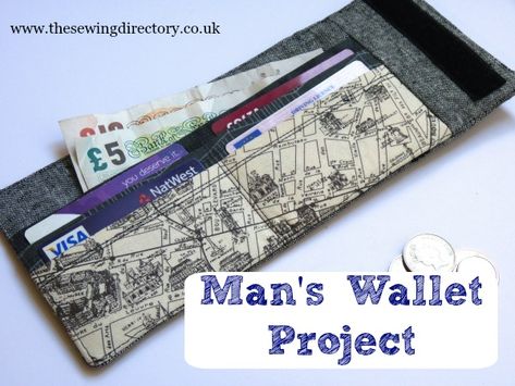 Make this super gift for a man in your life - free tutorial Wallet Pattern Free, Sewing Men, Mens Sewing Patterns, Fat Quarter Projects, Wallet Sewing Pattern, Sew Wallet, Diy Gifts For Men, Wallet Tutorial, Sewing Projects Free