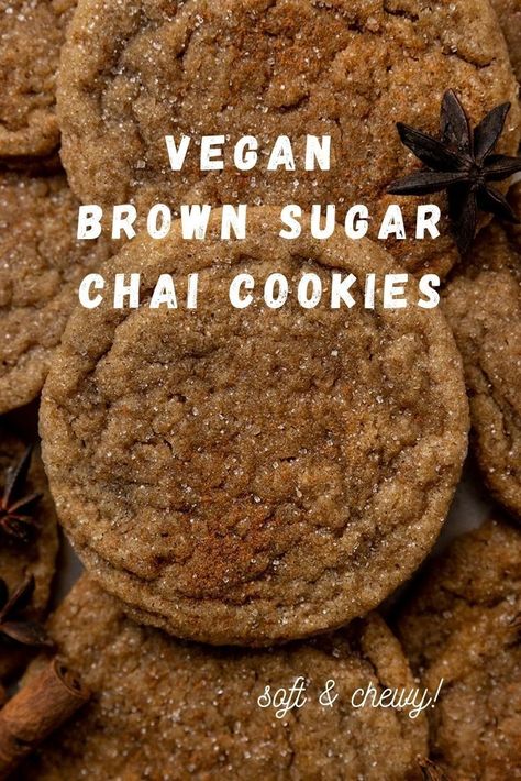 Ella Vegan, Chai Cookies, Cookies Thanksgiving, Thanksgiving Vegan, Vegan Christmas Cookies, Vegan Baking Recipes, Vegan Cookies Recipes, Thanksgiving 2020, Cookies Vegan