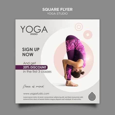 Yoga Poster Design, Yoga Flyer, Coaching Logo, Brochure Design Creative, Yoga Lessons, Yoga Poster, Gym Photos, Free Yoga, Pilates Studio