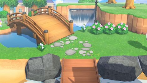 Waterfall Entrance, Airport Entrance, Entrance Idea, Animal Crossing 3ds, Animals Crossing, Outdoor Baths, Animal Crossing Guide, Waterfall Design, Qr Codes Animal Crossing