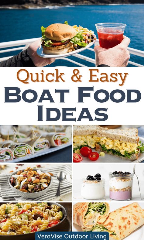 Lake Meals Easy, Boating Meal Ideas, Dinner On The Boat Ideas, Boat Day Sandwiches, Meals For Lake Weekend, Sailing Food Ideas, Lake Menu Ideas, Lake Snacks For Boat Easy, Lunch Ideas For Boat Trip