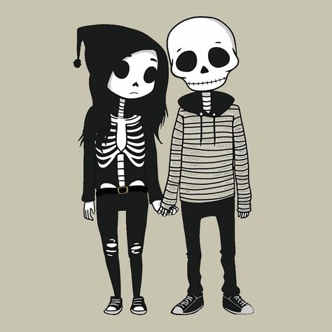 Emo Cartoon Couple, Emo Cartoon, Emo Cartoons, Emo Couple, Emo Couples, 2000s Emo, Cute Emo, Cute Cartoon Pictures, Couple Cartoon