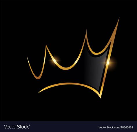 Golden Crown Logo, Gold Crown Logo, Pb Logo, Black Background With Gold, Crown Vector, Digital Crown, Frame Logo, Golden Crown, Crown Logo