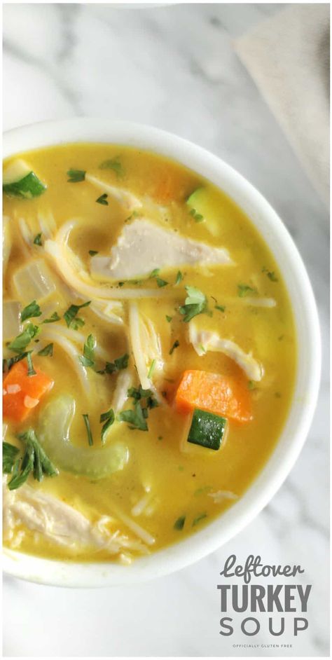 Gluten Free Turkey Soup Best Turkey Soup, Easy Turkey Soup, Turkey Soup From Carcass, Creamy Turkey Soup, Homemade Turkey Soup, Thanksgiving Soups, Turkey Vegetable Soup, Ground Turkey Soup, Leftover Turkey Soup