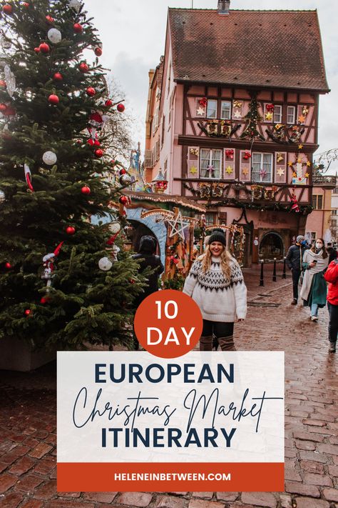 The Christmas Markets of Europe are a bucket list travel experience for any European traveler or traveler looking for the best winter travel destinations. Whether you are wanting to plan a Christmas Market road trip itinerary or just want to see my route, this guide will share what we did, where we stayed, and my recommendations for the best things to do. Christmas in Europe is a magical experience and this will help you plan the best Christmas vacation in Europe. | top christmas markets europe France Christmas, Strasbourg Christmas, France Strasbourg, Christmas Towns, Colmar France, Christmas In Europe, Best Christmas Markets, Christmas Markets Europe, France Travel Guide