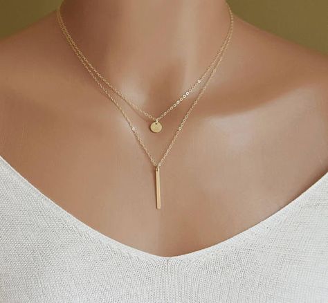 Dainty Bar Necklace, Minimalistic Jewelry, Turquoise Cross Pendant, Vertical Bar Necklace, Star Charm Necklace, Gold Necklace Simple, Vertical Bar, Dainty Gold Necklace, Classy Jewelry