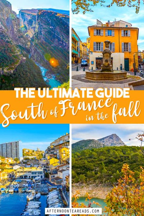 Visiting the South of France in the fall has some benefits but also some major drawbacks. It sees fewer tourists and cooler weather like most places in Europe, but in the South of France, those aren’t necessarily positives.  At the end of the day, whether you should visit the South of France in the fall depends on a few factors.   #southoffrance #falltravel #wherevisitfall #francefall South Of France Autumn, Nice France Outfits Fall, France In Fall, France In The Fall, Fall In France, France In November, France In October, September Travel, Eze France