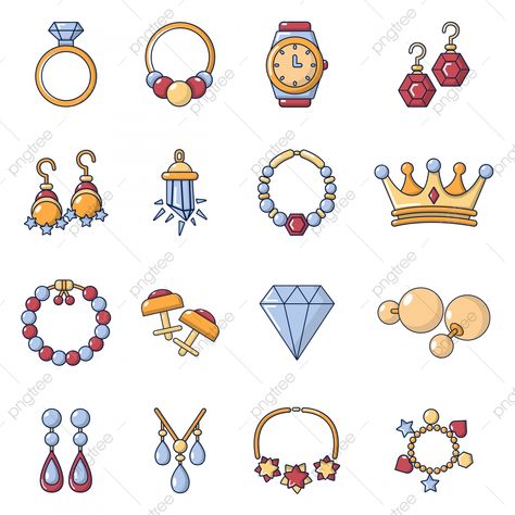 Jewelry Logo Ideas, Icon Jewelry, Jewellery Design Sketches, Jewelry Logo, Jewelry Drawing, Cartoon Logo, 자수 디자인, Shop Icon, Cartoon Icons