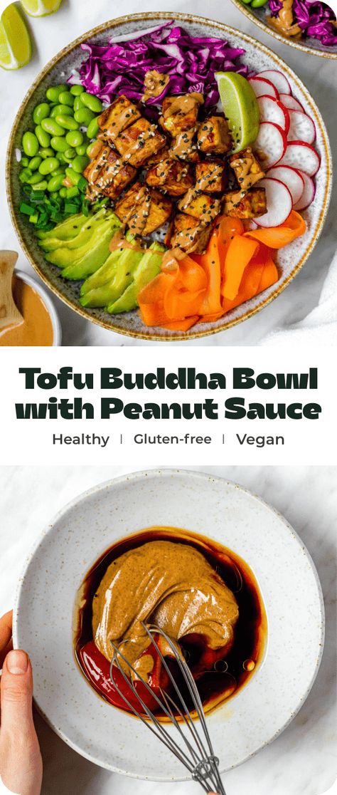 Vegan Buddha Bowl Recipes, Tofu Buddha Bowl, Budha Bowls, Tofu Rice, Rice Avocado, Healthy Bowls Recipes, Power Bowls, Buddha Bowls, Lunch Bowl