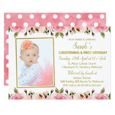 Pink Gold Christening 1st Birthday invitation st#Birthday#invitation#Christening Mexican Fiesta Birthday Party, Christening Invitations Girl, Baptism Invitations Girl, Fiesta Birthday Party, Christening Invitation, Princess Invitations, 1st Birthday Invitation, Baptism Invitation, Girl Christening