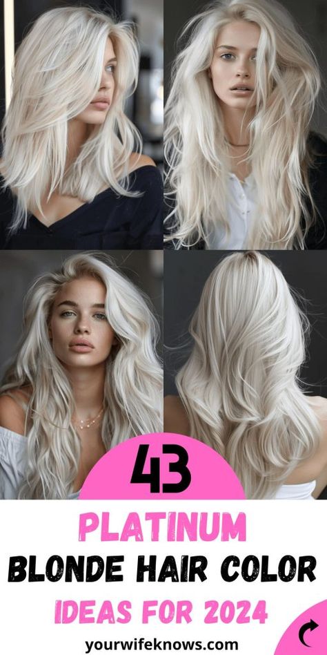 43 Platinum Wave Ideas: A Guide to Iconic Blonde Hairstyles Bleach On Scalp Blonde, Winter Platinum Blonde Hair, Dark Platinum Blonde Hair, Blonde Hair Platinum Highlights, Platinum Blonde Hair Brown Eyes, 2025 Blonde Hair Trends, Icy Blonde With Shadow Root, Bright Cool Blonde, Bright Creamy Blonde Hair